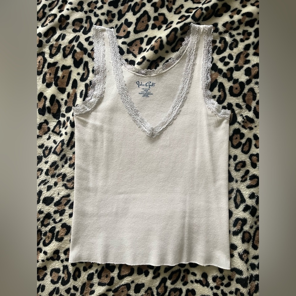 Brandy Melville white lace tank